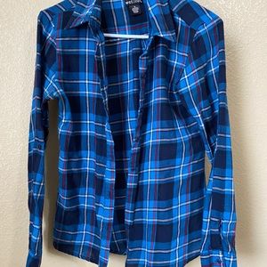 Button-up Vibrant Blue Flannel